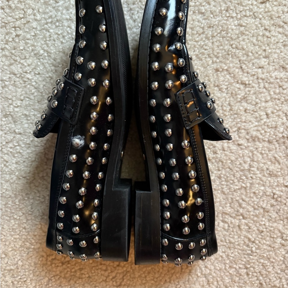 Zara Black Studded Women’s Loafers - Picture 2 of 6